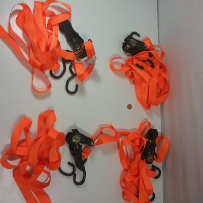 #225 4 Ratcheting Hook & Strap Tie Downs