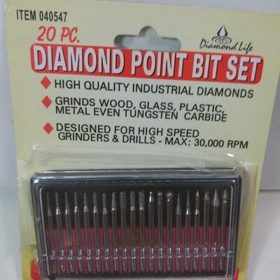 #284 20 pc Diamon Point Bit set and 10 pc drill bits
