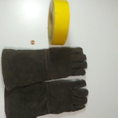#325 Large Gloves & Yellow Plastic strip