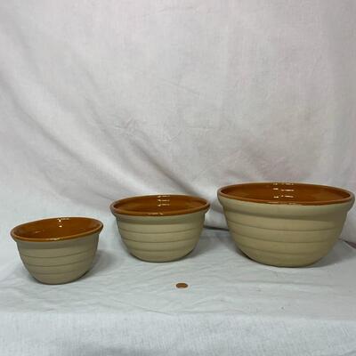 #406 3 -Vintage - Western Great American Stoneware Bowl Terra Cotta