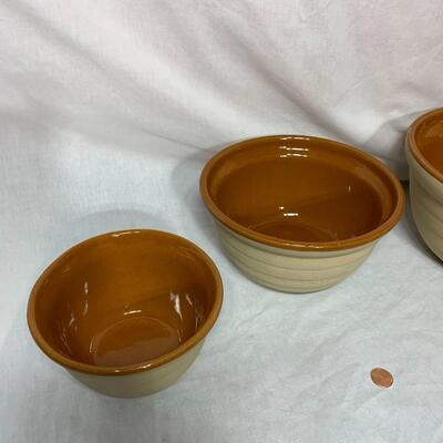 #406 3 -Vintage - Western Great American Stoneware Bowl Terra Cotta