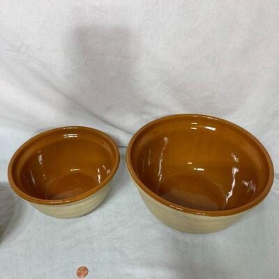 #406 3 -Vintage - Western Great American Stoneware Bowl Terra Cotta
