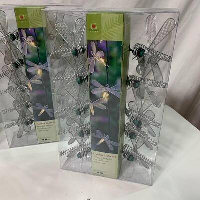 #442 4 - Dragon Fly Garden Light Set