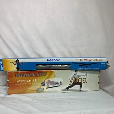 #485 Reebok Yoga Power Sculpt Kit and 10 lb Weighted Bar