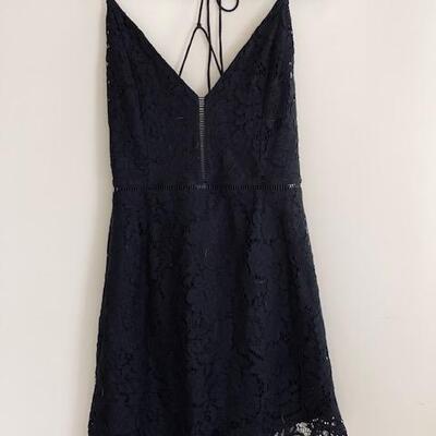 Lot 138 Black Lace Mini Dress Halter Back Zipper STOREE Size Medium