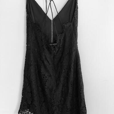 Lot 138 Black Lace Mini Dress Halter Back Zipper STOREE Size Medium