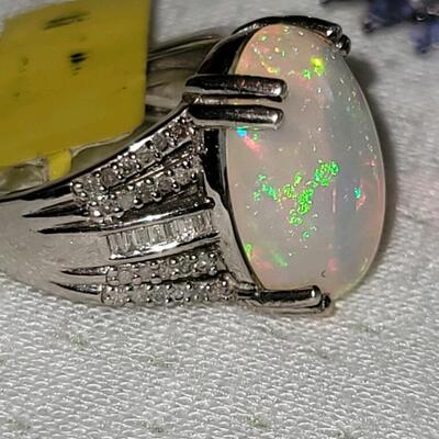 AAAA opal ring and diamonds