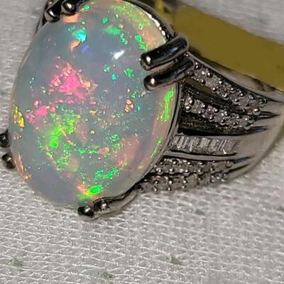 AAAA opal ring and diamonds