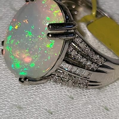 AAAA opal ring and diamonds