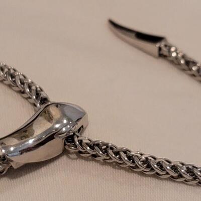 White gold adjustable necklace