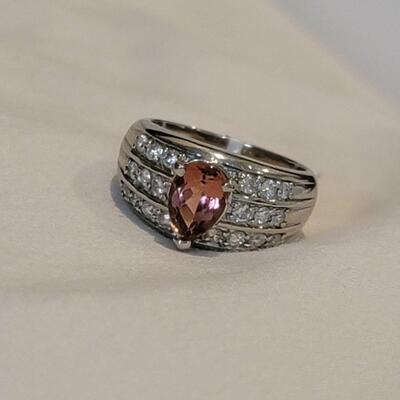 Pink tourmaline ring