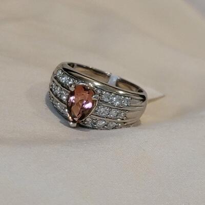 Pink tourmaline ring