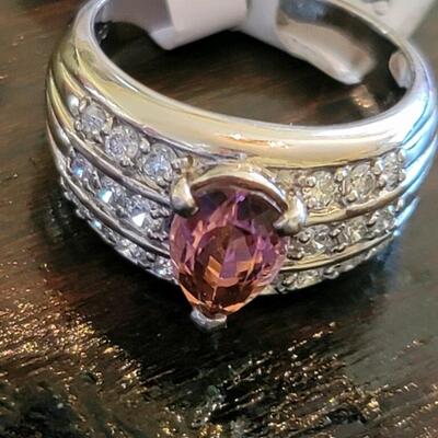 Pink tourmaline ring