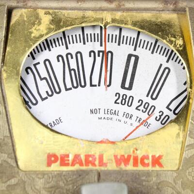 Vintage Gold Pearl Wick Weight Bathroom Scale