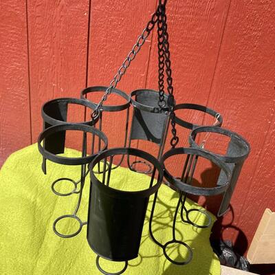 8 Cavity Large Candle/Jar Candle/Wine Bottle Holder Industrial Chic Chandelier