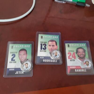 Jeter, Rodriquez and Ramirez Colorized in sealed pouch.