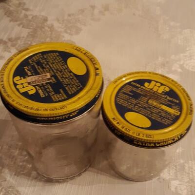 Qty of 2 Vintage Jif Jars