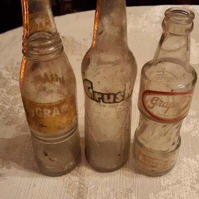 Qty of 3 Vintage Soda Bottles