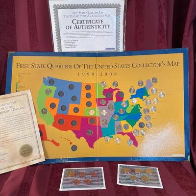 Lot 180. First State Quarters of the United States Collector's Map - Some Quarters Included