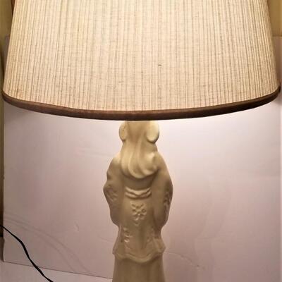 Lot #106  Vintage Lamp with Asian Styling
