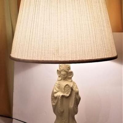 Lot #106  Vintage Lamp with Asian Styling