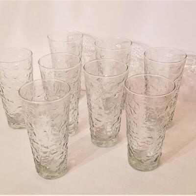 Lot #108  Set of 8 Clear Mid-Century Drinking Glasses