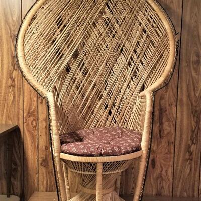 Lot #113  Vintage Rattan "Peacock" Chair