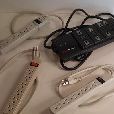 Lot 187  CyberPower Surge Protector, GE SurgePro and 2 Power Strips