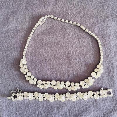Lot 168st Weiss Vintage Rhinestone Necklace & Bracelet