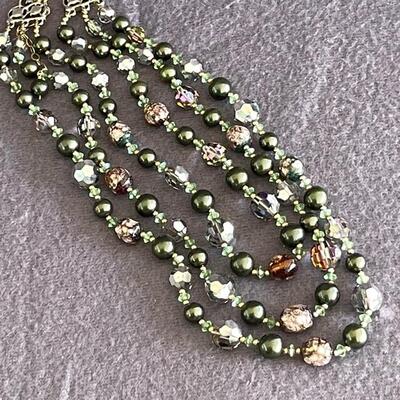 Lot 175st Necklace with 3 Stands Vintage Vendome Crystal 9