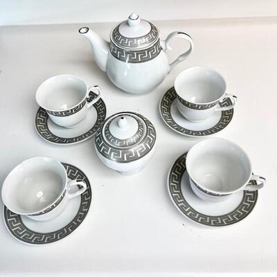 Lot 183st Coffee Set Pot + 4 Cups & Saucers + Covered Sugar Bowl