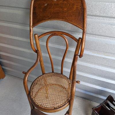 Antique German Bentwood and Cane Child's High Chair