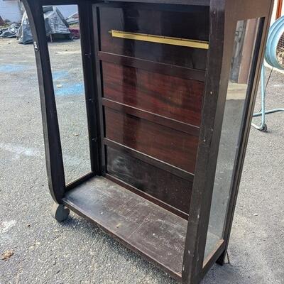 Antique Wood Display/Curio Cabinet in Dark Finish