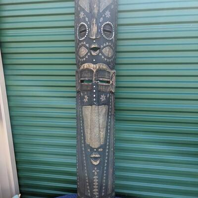 Solid Wood African Tribal Hand Carved Hand Painted Mask/Idol
