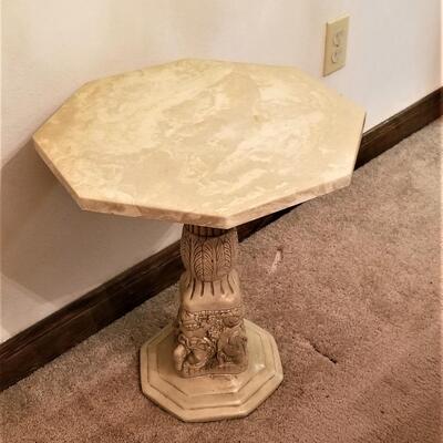 Lot #116  Vintage Faux marble Accent Table