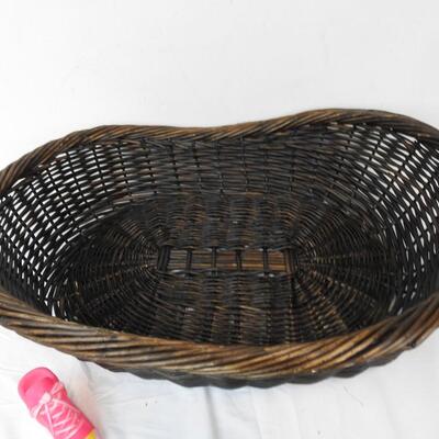 Large Basket Dog Bed, and a Pink Sneaker Squeaky Dog Toy