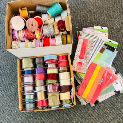 Lot 207st   Gifting Supplies Wrapping Tissue Rolls of French & Gift Wrap Ribbon
