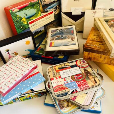 Lot 208st  Group Lot of Fine Writing Papers Crane's Stationary Note Cards Stickers Etc.
