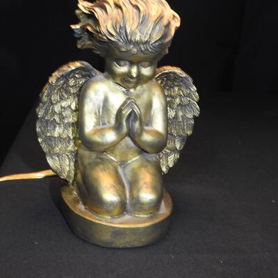 Small Gold Cherub Lamp