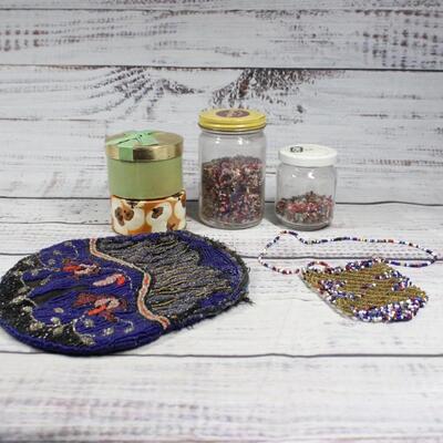 Vintage Seed Bead Crafting and Bag Lot