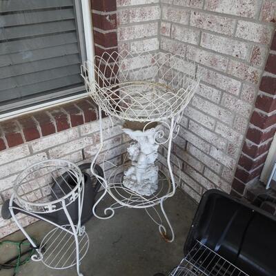 Metal Plant Stands ,Propane Grill Cherub Statue  Plastic Watering Can