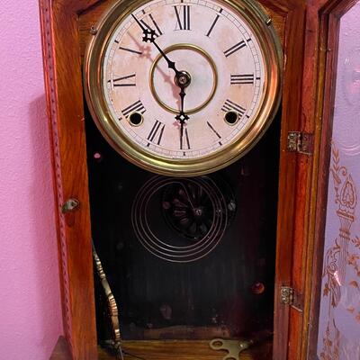 Antique Vintage Wood Mantle Shelf Gilbert Clock Co