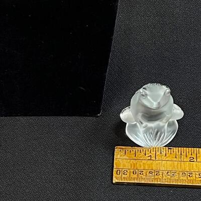 Crystal Lalique Frog 2" T Hand enscribed