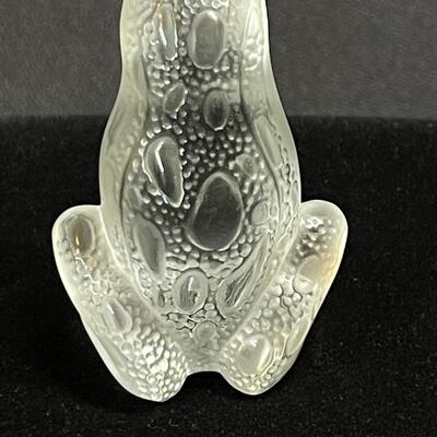 Crystal Lalique Frog 2" T Hand enscribed