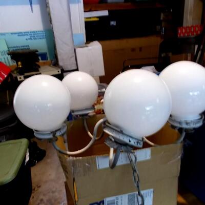 Antique Metal Globe Chandelier