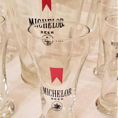 Lot #125  Michelob Beer Pitcher and 6 glasses