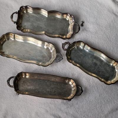 Silverplated Rectangular Serving Trays (lot of 4)