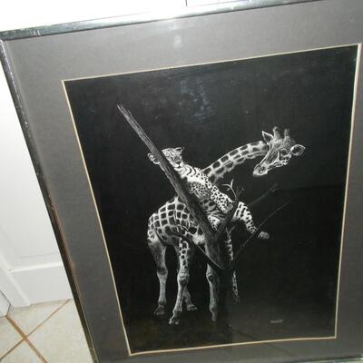 Giraffe and Leopard Picture