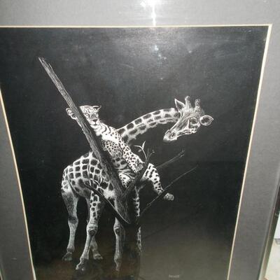 Giraffe and Leopard Picture