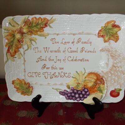 Thanksgiving Platter and Stand